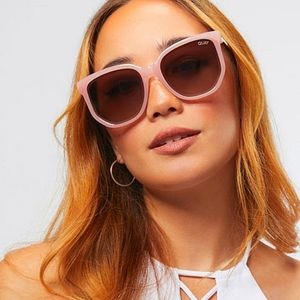 Ltd edt. BLUSH Coffee Run 53mm Polarized SunglassesQUAY AUSTRALIA RARE gold legs